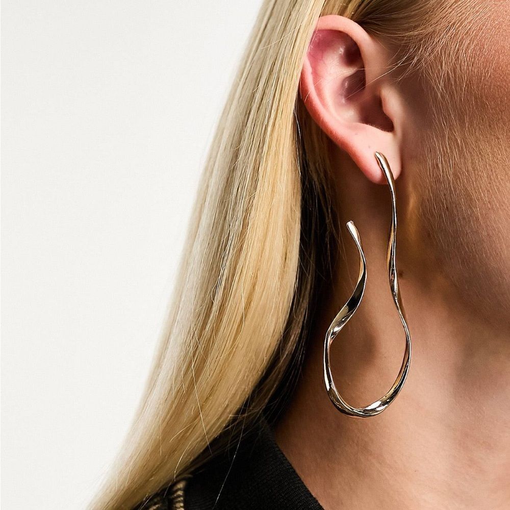 Geo dangle earrings in gold M256 - Picture 2 of 6